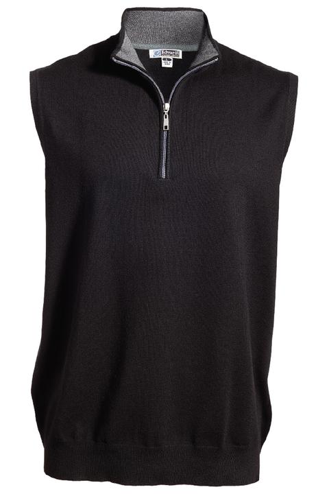 4074 - Edwards Men's Quarter Zip Fine Gauge Sweater Vest
