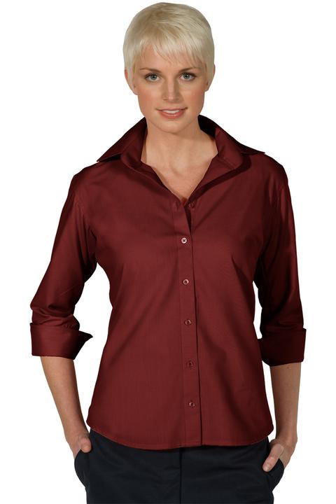 5040 - Edwards Ladies' Lightweight 3/4 Sleeve Open Neck Poplin Blouse