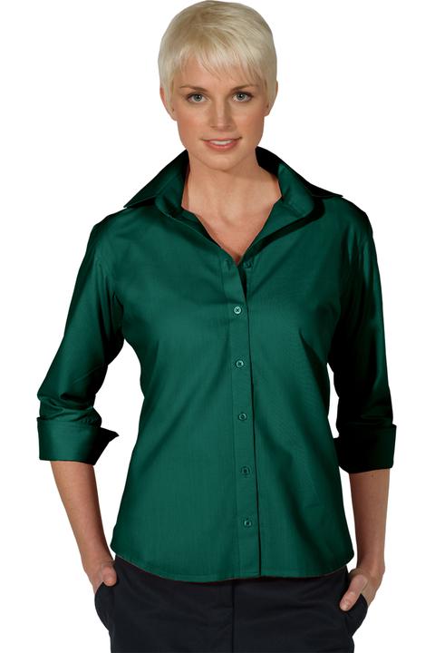 5040 - Edwards Ladies' Lightweight 3/4 Sleeve Open Neck Poplin Blouse