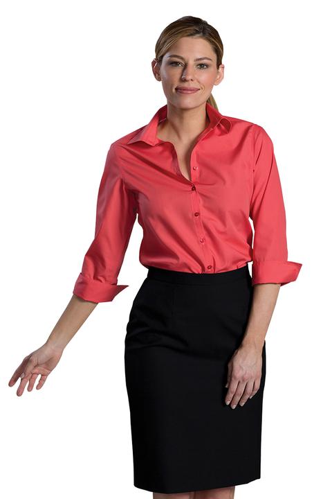 5040 - Edwards Ladies' Lightweight 3/4 Sleeve Open Neck Poplin Blouse