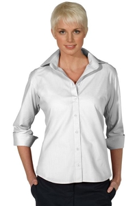 5040 - Edwards Ladies' Lightweight 3/4 Sleeve Open Neck Poplin Blouse