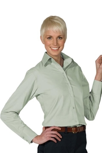 5295 - Edwards Ladies' Lightweight Long Sleeve Open Neckline Poplin Blouse