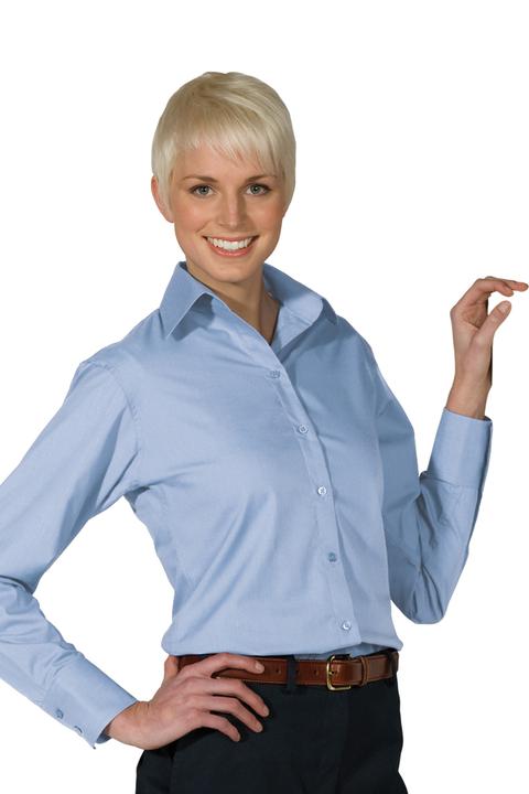 5295 - Edwards Ladies' Lightweight Long Sleeve Open Neckline Poplin Blouse