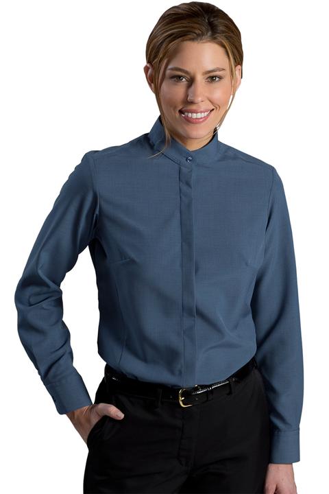 5392 - Edwards Ladies' Long Sleeve Batiste Banded Collar Shirt