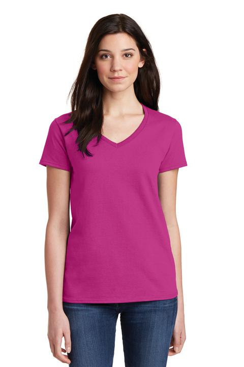 5V00L - Gildan Ladies Heavy Cotton 100% Cotton V-Neck T-Shirt