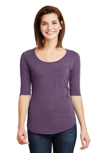 6756L - Anvil Ladies Tri-Blend Deep Scoop Neck 1/2-Sleeve Tee