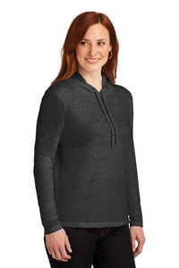 887L - Anvil Ladies 100% Combed Ring Spun Cotton Long Sleeve Hooded T-Shirt