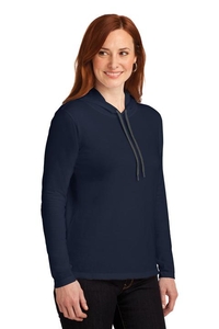 887L - Anvil Ladies 100% Combed Ring Spun Cotton Long Sleeve Hooded T-Shirt