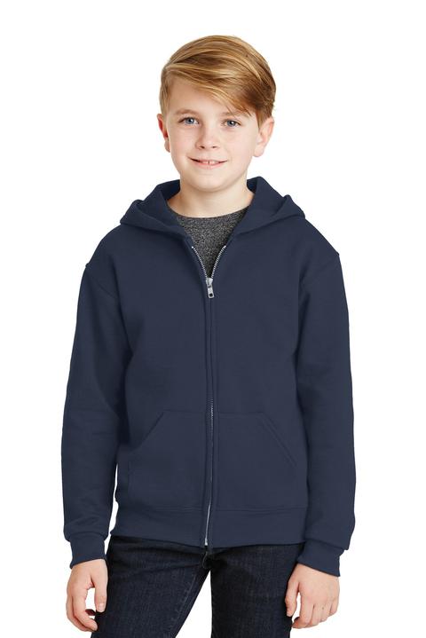 993B - JERZEES - Youth NuBlend Full-Zip Hooded Sweatshirt. 993B