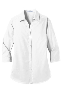 LW102 - Port Authority Ladies 3/4 Sleeve Carefree Poplin Shirt