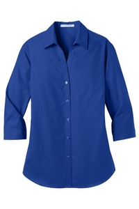 LW102 - Port Authority Ladies 3/4 Sleeve Carefree Poplin Shirt