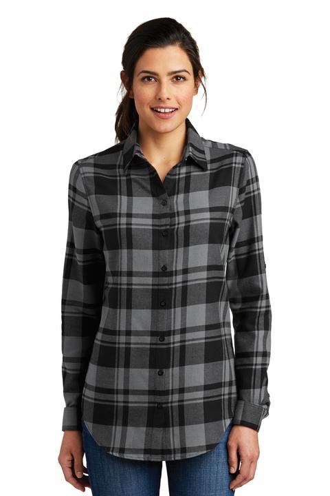 LW668 - Port Authority Ladies Plaid Flannel Tunic