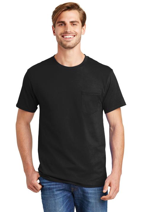 5590 - Hanes - Tagless 100% Cotton T-Shirt with Pocket. 5590