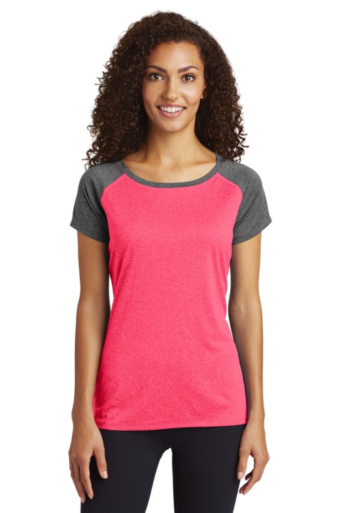 LST362 - Sport-Tek Ladies Heather On Heather Contender Scoop Neck Tee