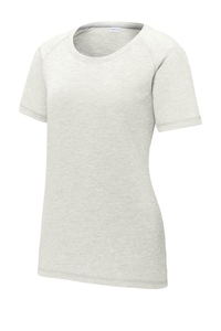 LST400 - Sport-Tek Ladies PosiCharge Tri Blend Wicking Scoop Neck Raglan Tee