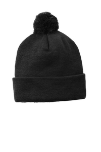 STC37 - Sport-Tek Solid Pom Pom Beanie