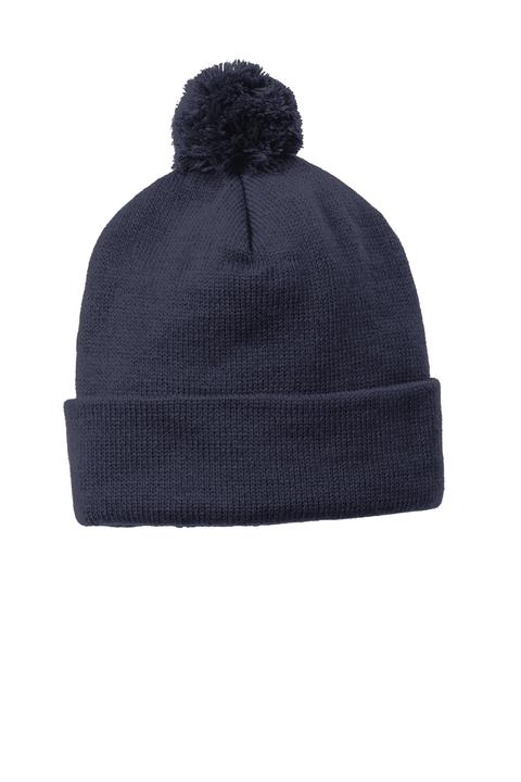 STC37 - Sport-Tek Solid Pom Pom Beanie