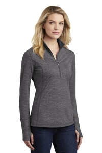 LST855 - Sport-Tek Ladies Sport Wick Stretch Reflective Heather 1/2 Zip Pullover