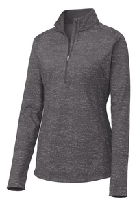 LST855 - Sport-Tek Ladies Sport Wick Stretch Reflective Heather 1/2 Zip Pullover