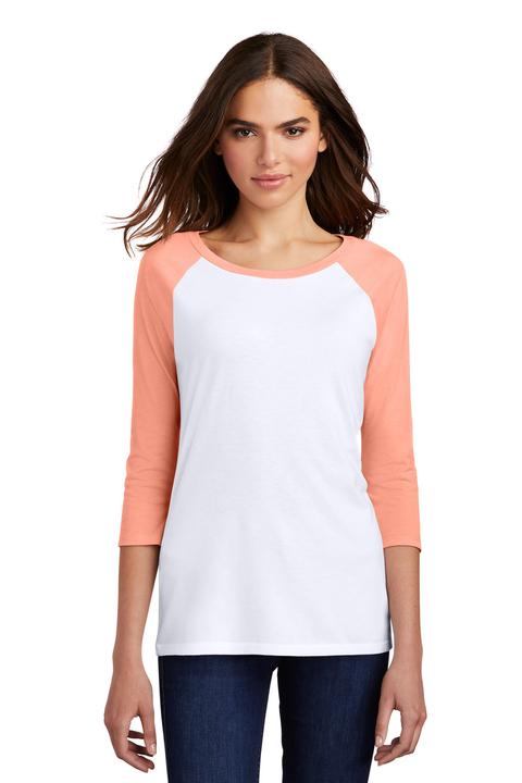 DM136L - District Women's Perfect Tri 3/4 Sleeve Raglan