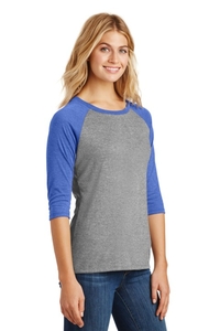 DM136L - District Women's Perfect Tri 3/4 Sleeve Raglan