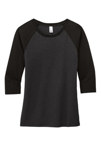 DM136L - District Women's Perfect Tri 3/4 Sleeve Raglan