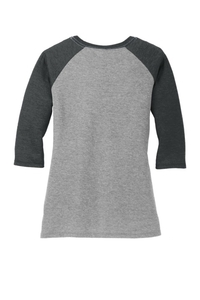 DM136L - District Women's Perfect Tri 3/4 Sleeve Raglan