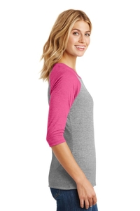 DM136L - District Women's Perfect Tri 3/4 Sleeve Raglan