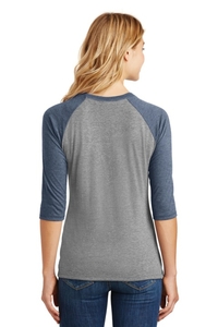 DM136L - District Women's Perfect Tri 3/4 Sleeve Raglan