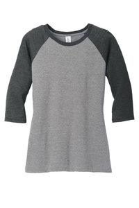 DM136L - District Women's Perfect Tri 3/4 Sleeve Raglan