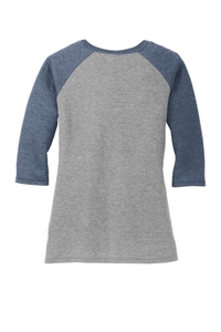 DM136L - District Women's Perfect Tri 3/4 Sleeve Raglan