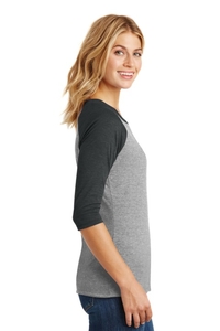 DM136L - District Women's Perfect Tri 3/4 Sleeve Raglan