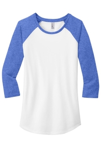 DT6211 - District Women's Fitted Very Important Tee 3/4 Sleeve Raglan