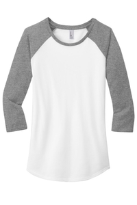 DT6211 - District Women's Fitted Very Important Tee 3/4 Sleeve Raglan