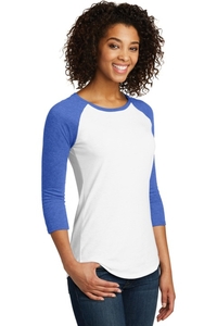 DT6211 - District Women's Fitted Very Important Tee 3/4 Sleeve Raglan