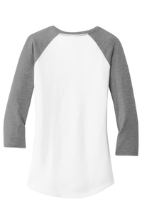 DT6211 - District Women's Fitted Very Important Tee 3/4 Sleeve Raglan