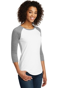 DT6211 - District Women's Fitted Very Important Tee 3/4 Sleeve Raglan