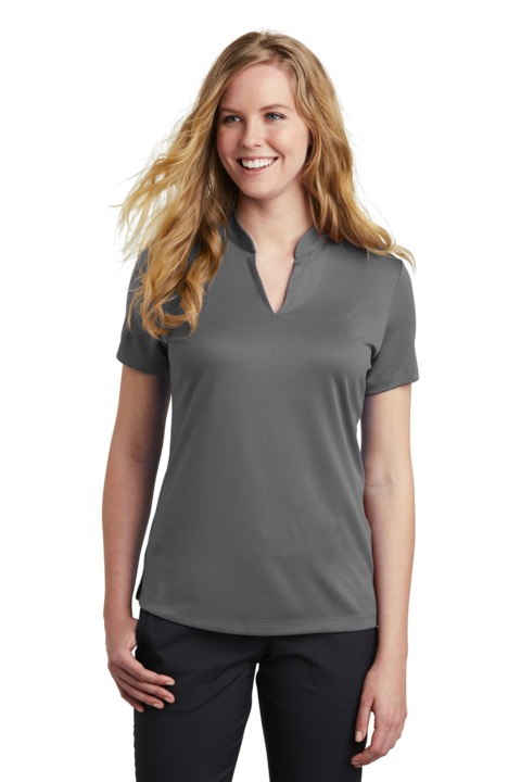 NKAA1848 - Nike Ladies Dri-FIT Hex Textured V Neck Top