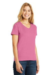 5780 - Hanes Ladies Tagless 100% Cotton V-Neck T-Shirt