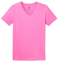 5780 - Hanes Ladies Tagless 100% Cotton V-Neck T-Shirt
