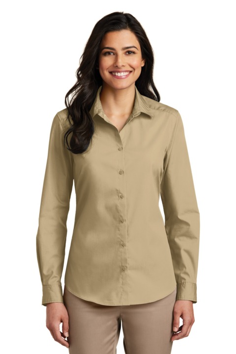 LW100 - Port Authority Ladies Long Sleeve Carefree Poplin Shirt