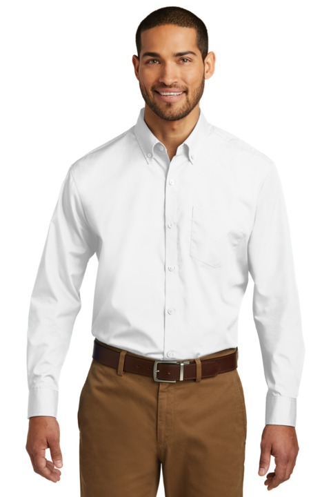W100 - Port Authority Long Sleeve Carefree Poplin Shirt