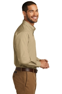 W100 - Port Authority Long Sleeve Carefree Poplin Shirt