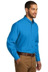 W100 - Port Authority Long Sleeve Carefree Poplin Shirt