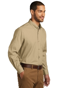 W100 - Port Authority Long Sleeve Carefree Poplin Shirt