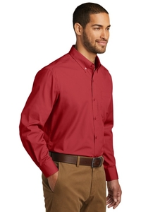 W100 - Port Authority Long Sleeve Carefree Poplin Shirt