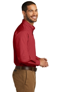 W100 - Port Authority Long Sleeve Carefree Poplin Shirt