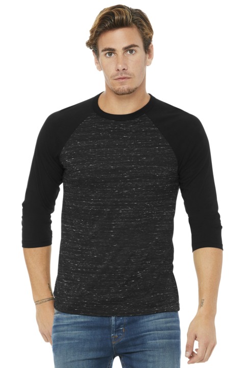 BC3200 - BELLA + CANVAS 3/4 Sleeve Baseball Tee