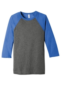 BC3200 - BELLA + CANVAS 3/4 Sleeve Baseball Tee