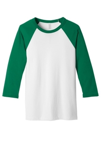 BC3200 - BELLA + CANVAS 3/4 Sleeve Baseball Tee